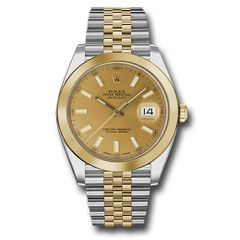 Đồng hồ Rolex Steel & Yellow Gold Rolesor Datejust Smooth Bezel Champagne Index Dial Jubilee Bracelet 126303 chij 41mm