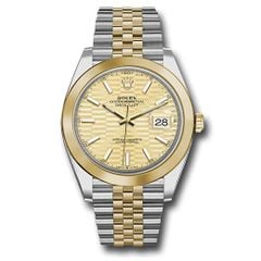 Đồng hồ Rolex Yellow Rolesor Datejust Smooth Bezel Golden Fluted Motif Index Dial Jubilee Bracelet 126303 gflmij 41mm