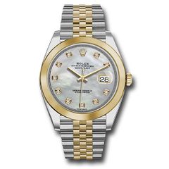 Đồng hồ Rolex Steel & Yellow Gold Rolesor Datejust Smooth Bezel Mother-of-Pearl Diamond Dial Jubilee Bracelet 126303 mdj 41mm