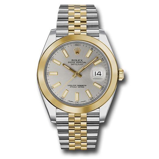 Đồng hồ Rolex Steel & Yellow Gold Rolesor Datejust Smooth Bezel Silver Index Dial Jubilee Bracelet 126303 sij 41mm