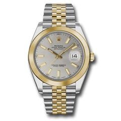 Đồng hồ Rolex Steel & Yellow Gold Rolesor Datejust Smooth Bezel Silver Index Dial Jubilee Bracelet 126303 sij 41mm
