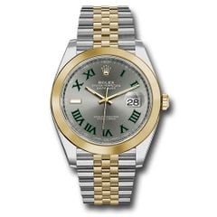 Đồng hồ Rolex Steel & Yellow Gold Rolesor Datejust Smooth Bezel Slate Green Roman Dial Jubilee Bracelet 126303 slgrj 41mm