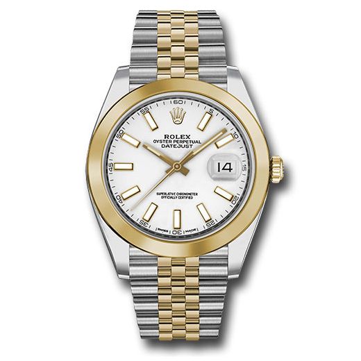 Đồng hồ Rolex Steel & Yellow Gold Rolesor Datejust Smooth Bezel White Index Dial Jubilee Bracelet 126303 wij 41mm