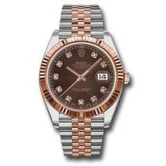 Đồng hồ Rolex Steel & Everose Rolesor Datejust Fluted Bezel Chocolate Diamond Dial Jubilee Bracelet 126331 chodj 41mm