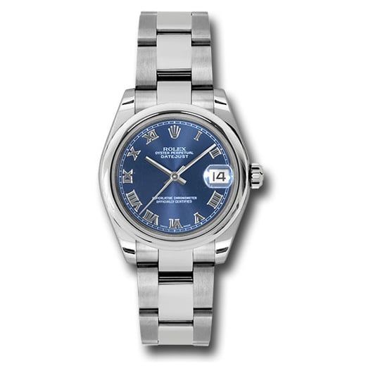 Đồng hồ Rolex Steel Datejust Domed Bezel Blue Roman Dial Oyster Bracelet 178240 bro 31mm
