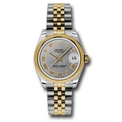 Đồng hồ Rolex Steel & Yellow Gold Datejust Domed Bezel Slate Grey Roman Dial Jubilee Bracelet 178243 grj 31mm