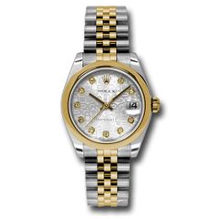 Đồng hồ Rolex Steel & Yellow Gold Datejust Domed Bezel Silver Jubilee Diamond Dial Jubilee Bracelet 178243 sjdj 31mm