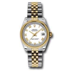 Đồng hồ Rolex Steel & Yellow Gold Datejust Domed Bezel White Roman Dial Jubilee Bracelet 178243 wrj 31mm