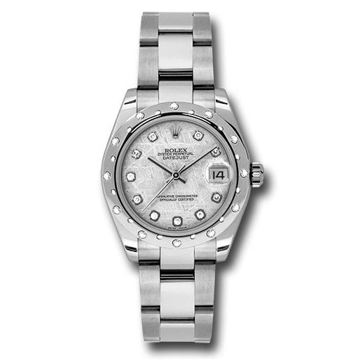 Đồng hồ Rolex Steel & White Gold Datejust 24 Diamond Bezel Meteorite Diamond Dial Oyster Bracelet 178344 mtdo 31mm