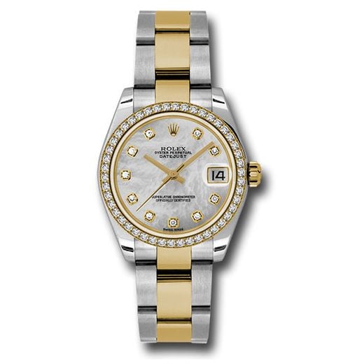 Đồng hồ Rolex Steel & Yellow Gold Datejust 46 Diamond Bezel Mother-Of-Pearl Diamond Dial Oyster Bracelet 178383 mdo 31mm