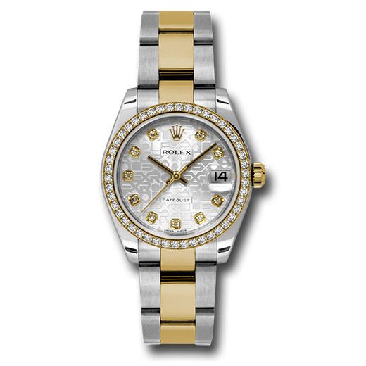 Đồng hồ Rolex Steel & Yellow Gold Datejust 46 Diamond Bezel Silver Jubilee Diamond Dial Oyster Bracelet 178383 sjdo 31mm