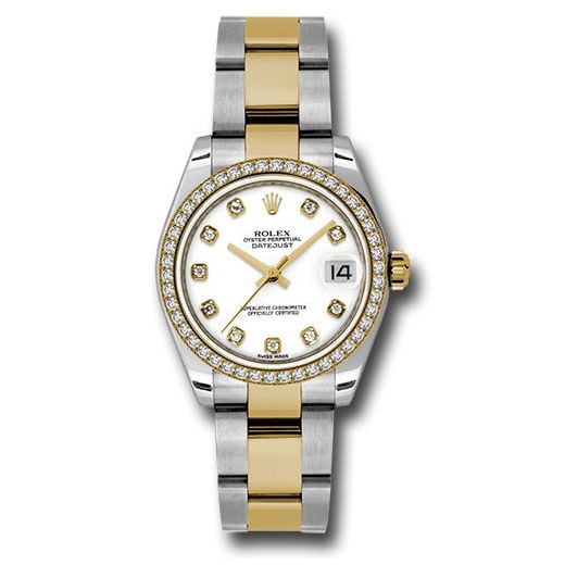 Đồng hồ Rolex Steel & Yellow Gold Datejust 46 Diamond Bezel White Diamond Dial Oyster Bracelet 178383 wdo 31mm