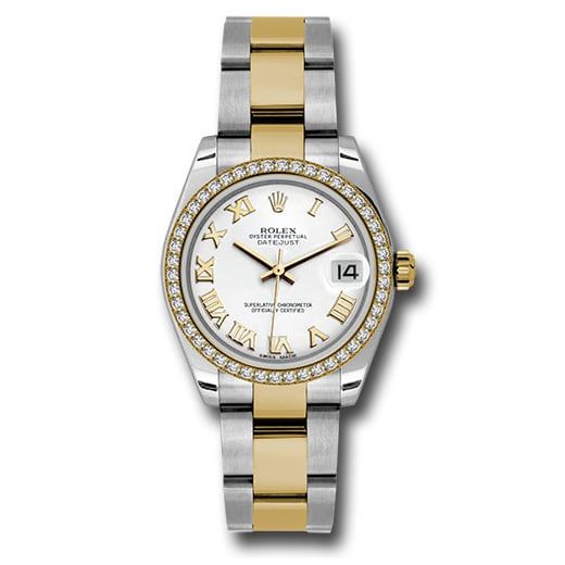 Đồng hồ Rolex Steel & Yellow Gold Datejust 46 Diamond Bezel White Roman Dial Oyster Bracelet 178383 wro 31mm