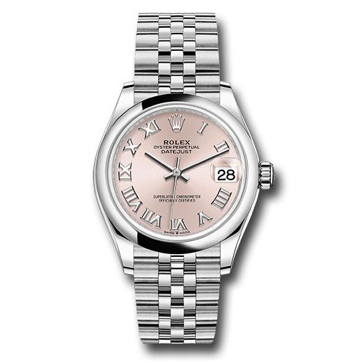 Đồng hồ Rolex Steel & White Gold Datejust Domed Bezel Pink Roman Dial Jubilee Bracelet 278240 prj 31mm