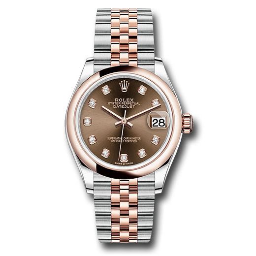 Đồng hồ Rolex Steel & Everose Gold Datejust Domed Bezel White Roman Dial Jubilee Bracelet 278241 chodj 31mm