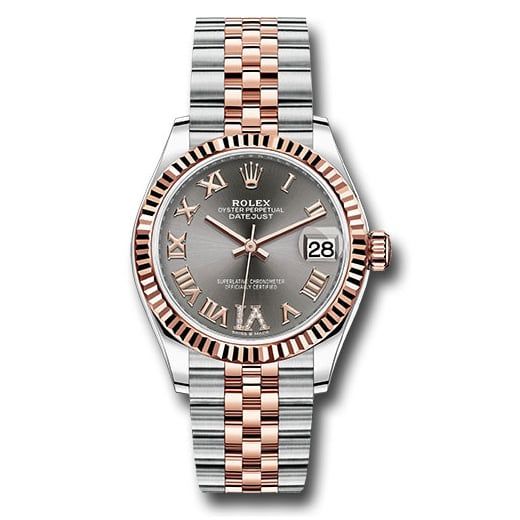 Đồng hồ Rolex Steel & Everose Gold Datejust Fluted Bezel Mother-Of-Pearl Diamond Dial Jubilee Bracelet 278271 dkrhdr6j 31mm