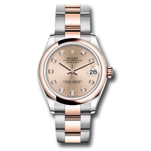 Đồng hồ Rolex Steel & Everose Gold Datejust Domed Bezel Chocolate Diamond Dial Oyster Bracelet 278241 rodo 31mm