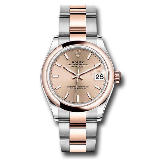 Đồng hồ Rolex Steel & Everose Gold Datejust Domed Bezel Rosé Roman Dial Oyster Bracelet 278241 roio 31mm