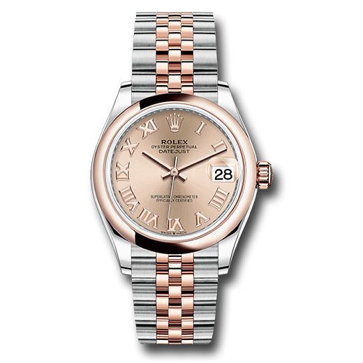 Đồng hồ Rolex Steel & Everose Gold Datejust Domed Bezel Dark Rhodium Index Dial Jubilee Bracelet 278241 rorj 31mm