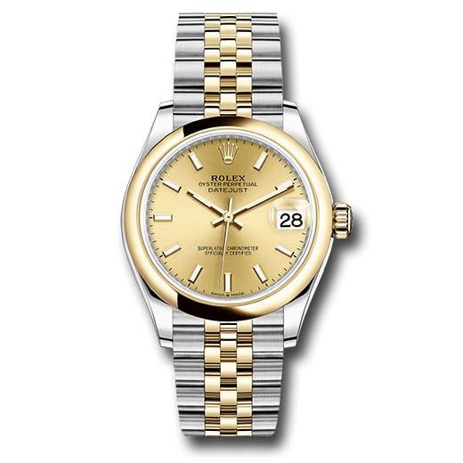 Đồng hồ Rolex Steel & Yellow Gold Datejust Domed Bezel Champagne Index Dial Jubilee Bracelet 278243 chij 31mm