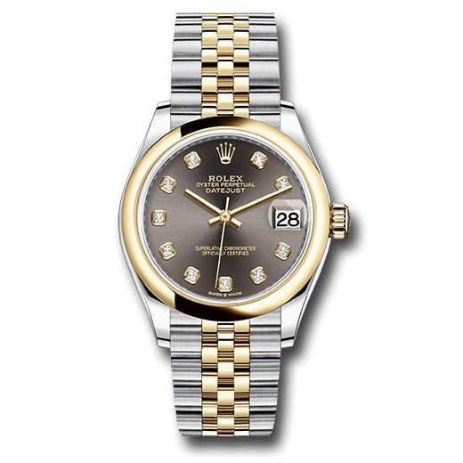 Đồng hồ Rolex Steel & Yellow Gold Datejust Domed Bezel Dark Grey Diamond Dial Jubilee Bracelet 278243 dkgdj 31mm