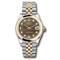 Đồng hồ Rolex Steel & Yellow Gold Datejust Domed Bezel Dark Mother-of-Pearl Diamond Dial Jubilee Bracelet 278243 dkmdj 31mm