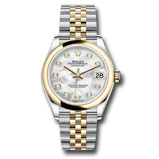 Đồng hồ Rolex Steel & Yellow Gold Datejust Domed Bezel Mother-of-Pearl Diamond Dial Jubilee Bracelet 278243 mdj 31mm
