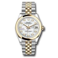 Đồng hồ Rolex Steel & Yellow Gold Datejust Domed Bezel Mother-of-Pearl Diamond Dial Jubilee Bracelet 278243 mdj 31mm