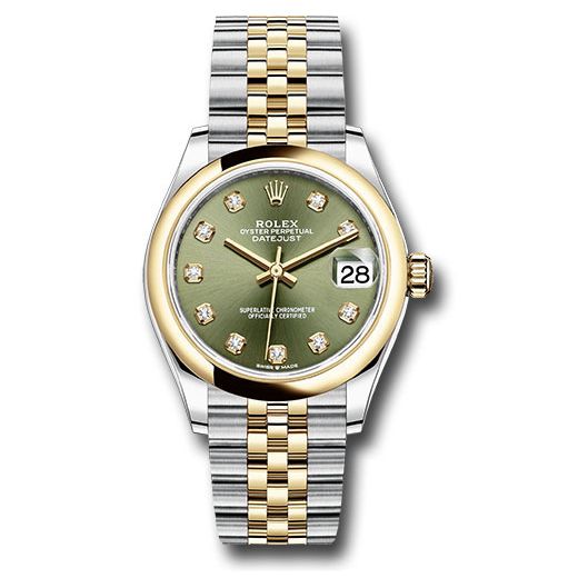 Đồng hồ Rolex Steel & Yellow Gold Datejust Domed Bezel Olive Green Diamond Dial Jubilee Bracelet 278243 ogdj 31mm