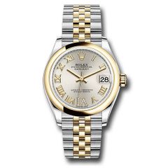 Đồng hồ Rolex Steel & Yellow Gold Datejust Domed Bezel Silver Diamond Roman Six Dial Jubilee Bracelet 278243 sdr6j 31mm