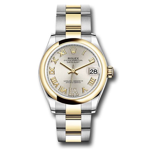 Đồng hồ Rolex Steel & Yellow Gold Datejust Domed Bezel Silver Diamond Roman Six Dial Oyster Bracelet 278243 sdr6o 31mm