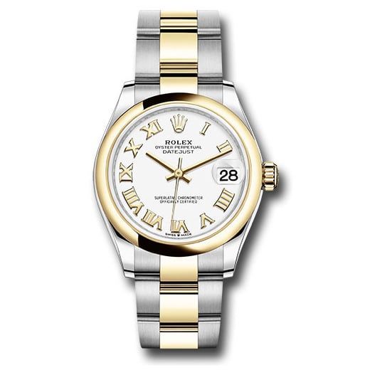Đồng hồ Rolex Steel & Yellow Gold Datejust Domed Bezel White Roman Dial Oyster Bracelet 278243 wro 31mm