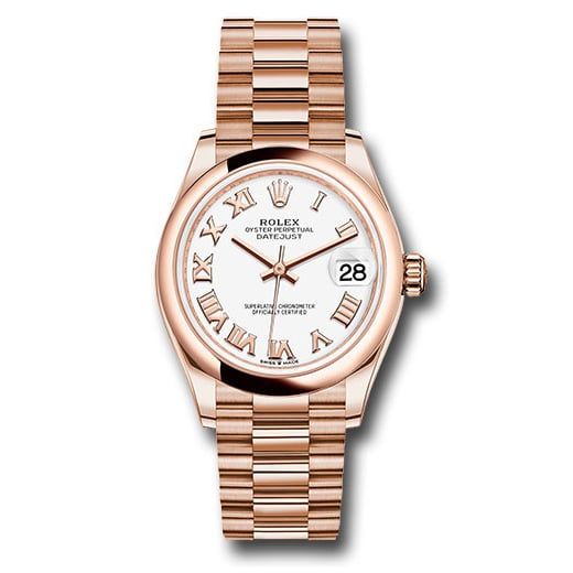 Đồng hồ Rolex Everose Gold Datejust Domed Bezel White Roman Dial President Bracelet 278245 wrp 31mm