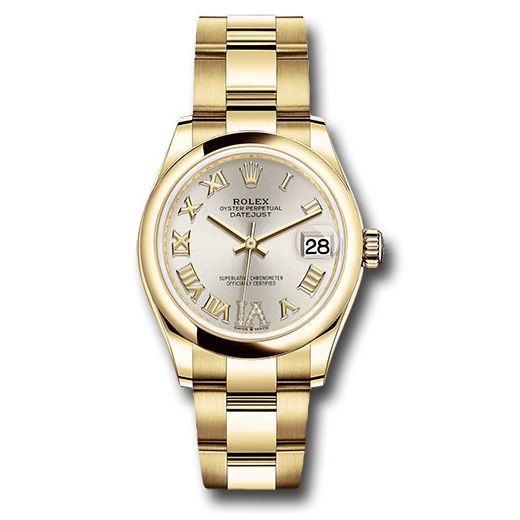 Đồng hồ Rolex Yellow Gold Datejust Domed Bezel Silver Diamond Six Dial Oyster Bracelet 278248 sdr6o 31mm