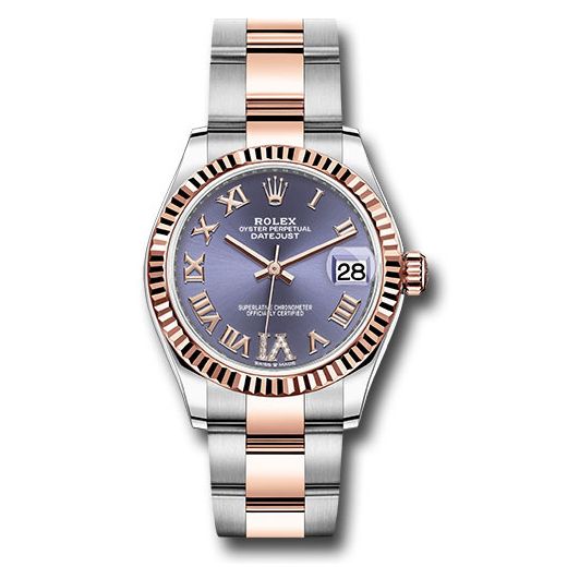 Đồng hồ Rolex Steel & Everose Gold Datejust Fluted Bezel Chocolate Diamond Roman VI Dial Oyster Bracelet 278271 aubdr6o 31mm