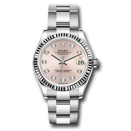 Đồng hồ Rolex Steel & White Gold Datejust Fluted Bezel Pink Diamond Dial Oyster Bracelet 278274 pdo 31mm