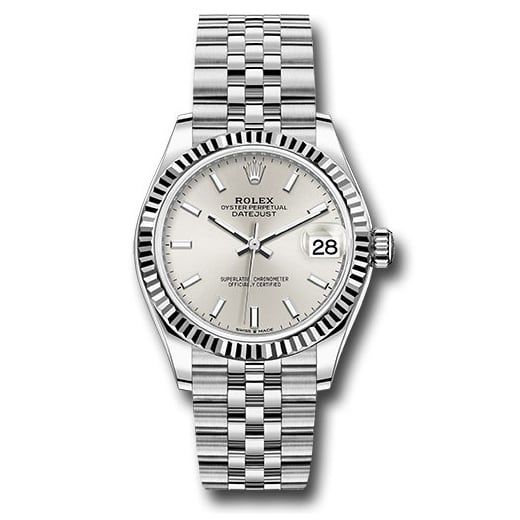 Đồng hồ Rolex Steel & White Gold Datejust Fluted Bezel Silver Index Dial Jubilee Bracelet 278274 sij 31mm