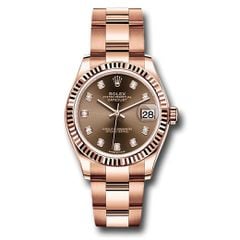 Đồng hồ Rolex Everose Gold Datejust Fluted Bezel Chocolate Diamond Dial Oyster Bracelet 278275 chodo 31mm