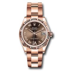Đồng hồ Rolex Everose Gold Datejust Fluted Bezel Chocolate Diamond Six Dial Oyster Bracelet 278275 chodr6o 31mm