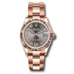 Đồng hồ Rolex Everose Gold Datejust Fluted Bezel Rhodium Diamond Six Dial Oyster Bracelet 278275 dkrhdr6o 31mm