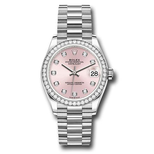 Đồng hồ Rolex White Gold Datejust Diamond Bezel Pink Diamond Dial President Bracelet 278289rbr pdp 31mm