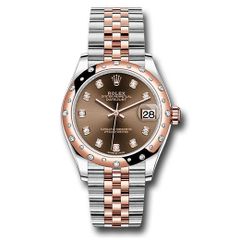 Đồng hồ Rolex Steel & Everose Gold Datejust 24 Diamond Bezel White Roman Dial Jubilee Bracelet 278341RBR chodj 31mm