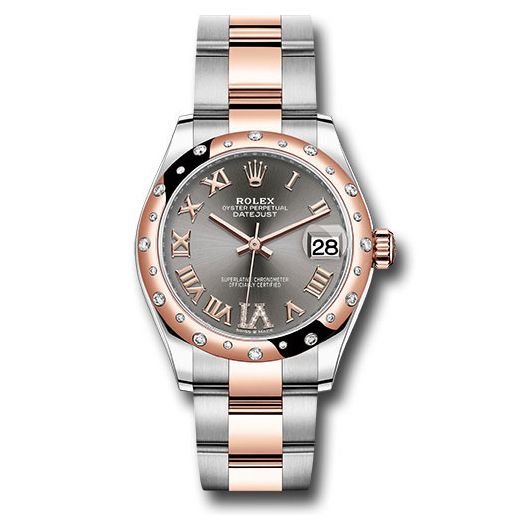 Đồng hồ Rolex Steel & Everose Gold Datejust 24 Diamond Bezel Mother-Of-Pearl Diamond Dial Oyster Bracelet 278341RBR dkrhdr6o 31mm