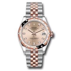 Đồng hồ Rolex Steel & Everose Gold Datejust 24 Diamond Bezel Chocolate Diamond Dial Jubilee Bracelet 278341RBR rodj 31mm