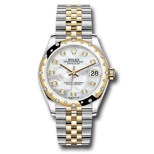 Đồng hồ Rolex Steel & Yellow Gold Datejust Domed Diamond Bezel Mother-of-Pearl Diamond Dial Jubilee Bracelet 278343 mdj 31mm