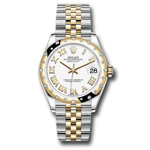 Đồng hồ Rolex Steel & Yellow Gold Datejust Domed Diamond Bezel White Roman Dial Jubilee Bracelet 278343 wrj 31mm