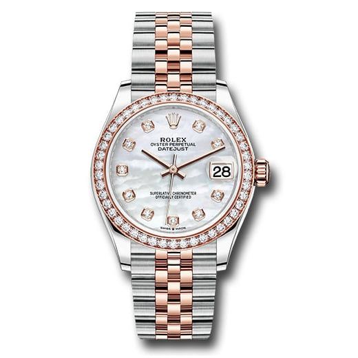 Đồng hồ Rolex Steel & Everose Gold Datejust 46 Diamond Bezel Mother-of-Pearl Diamond Dial Jubilee Bracelet 278381RBR mdj 31mm