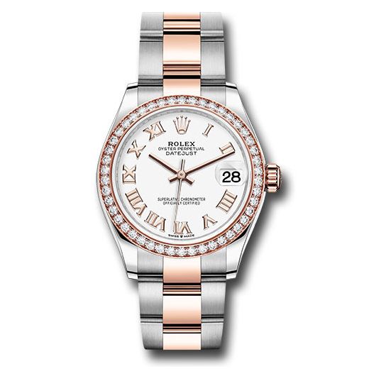 Đồng hồ Rolex Steel & Everose Gold Datejust 46 Diamond Bezel White Roman Dial Oyster Bracelet 278381RBR wro 31mm