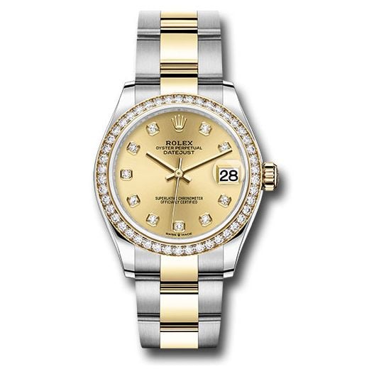 Đồng hồ Rolex Steel & Yellow Gold Datejust Diamond Bezel Champagne Diamond Dial Oyster Bracelet 278383RBR chdo 31mm