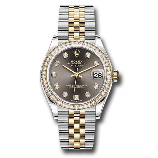 Đồng hồ Rolex Steel & Yellow Gold Datejust Diamond Bezel Dark Grey Diamond Dial Jubilee Bracelet 278383RBR dkgdj 31mm